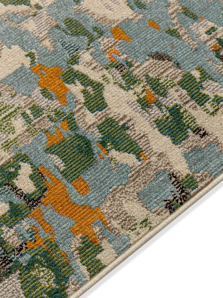 Tapis patchwork contemporain carré multicolore 200x200 cm