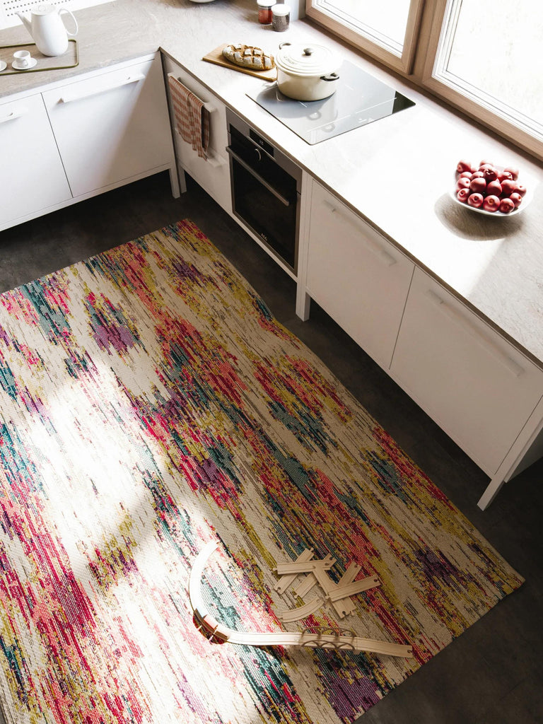 Tapis contemporain motif berbère multicolore 140x200 cm