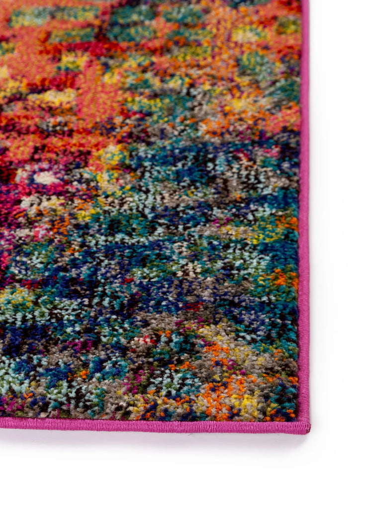 Tapis patchwork style peinture de couloir multicolore 70x240 cm