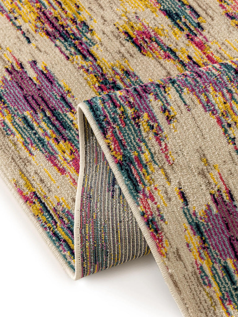 Tapis contemporain motif berbère de couloir multicolore 80x300 cm