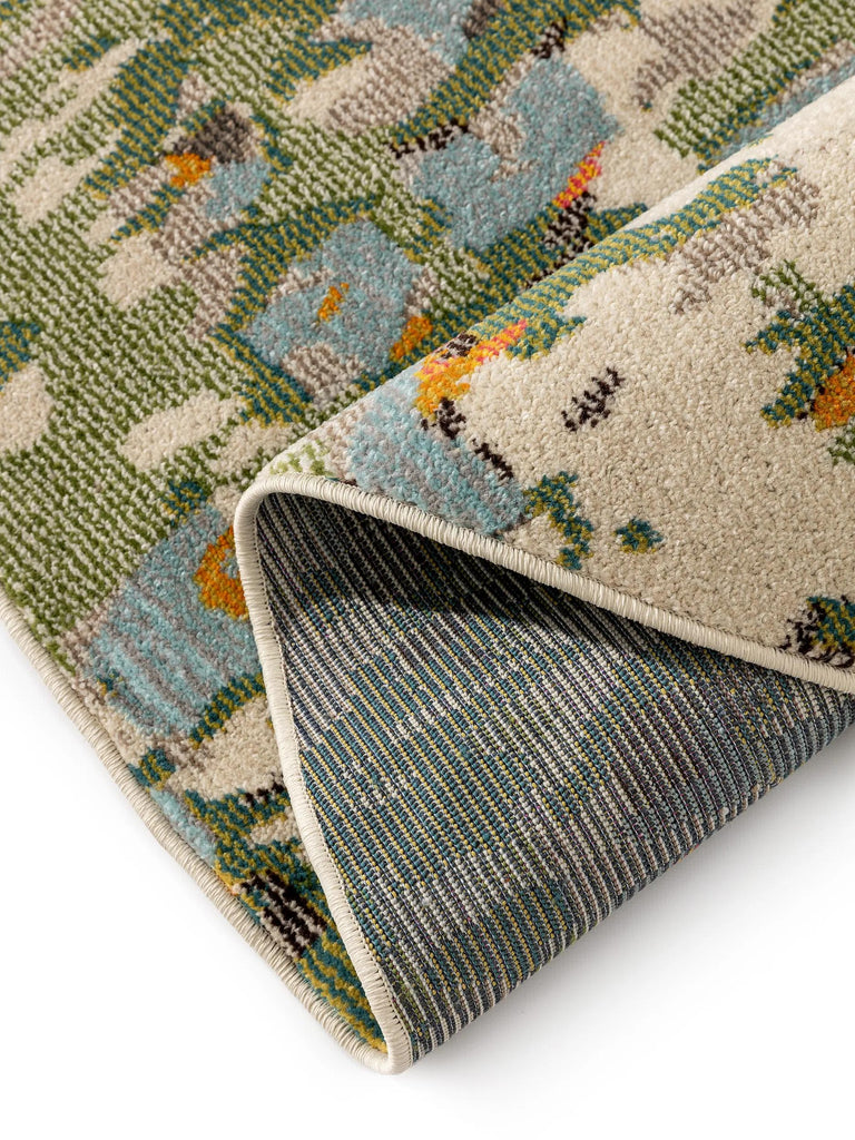 Tapis patchwork contemporain rond multicolore 200 cm de diamètre