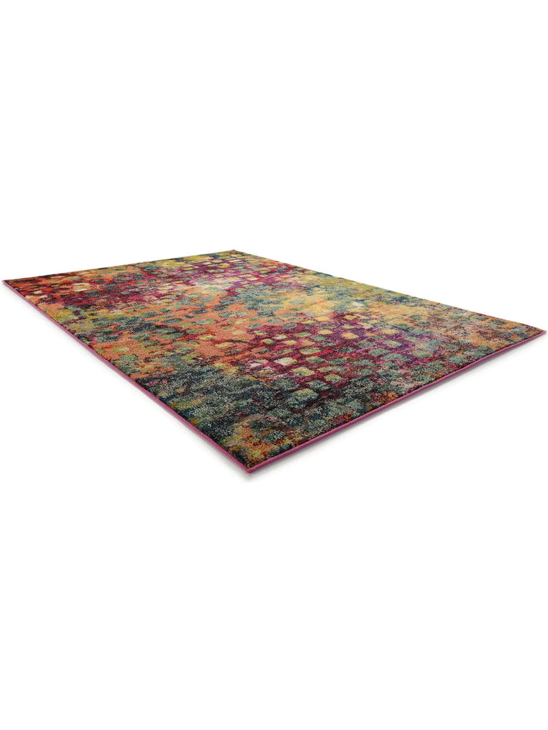 Tapis patchwork style peinture multicolore 80x150 cm