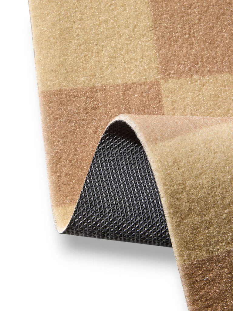 Paillasson géométrique damier marron 50x80 cm