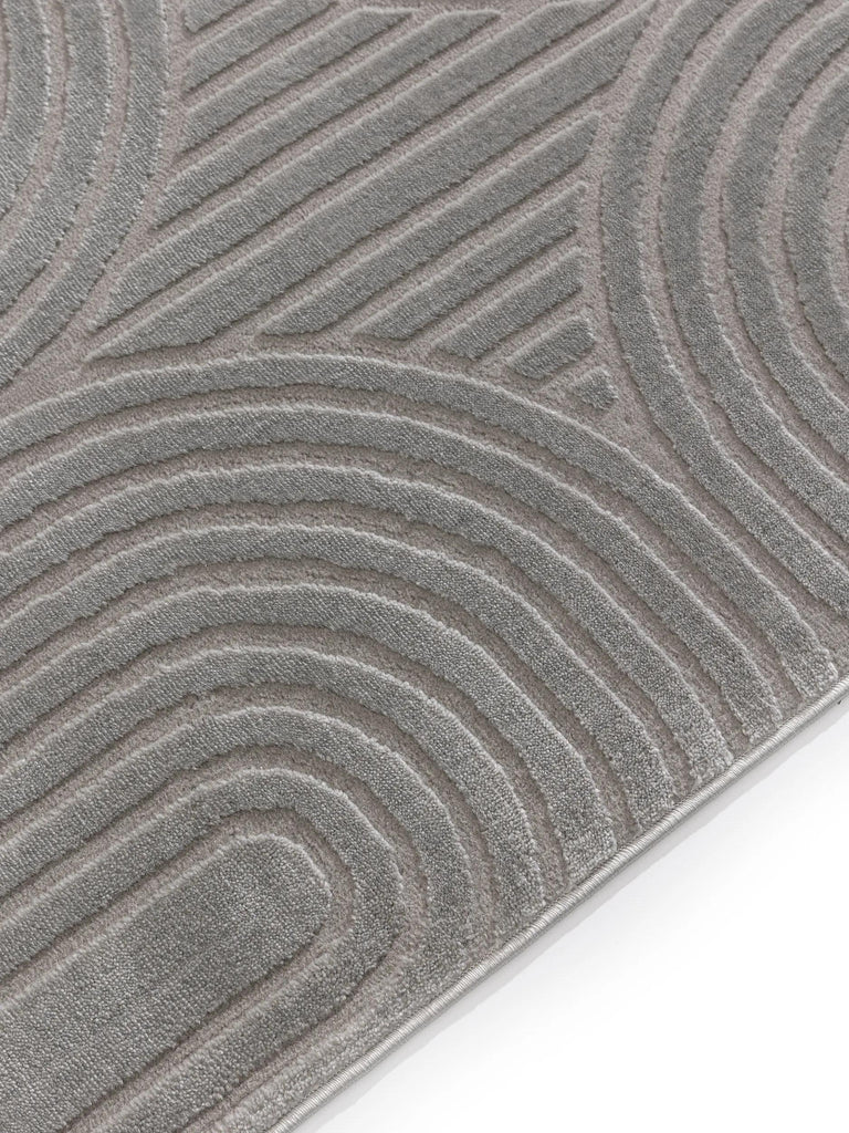 Tapis moderne en relief courbes gris 120x170 cm