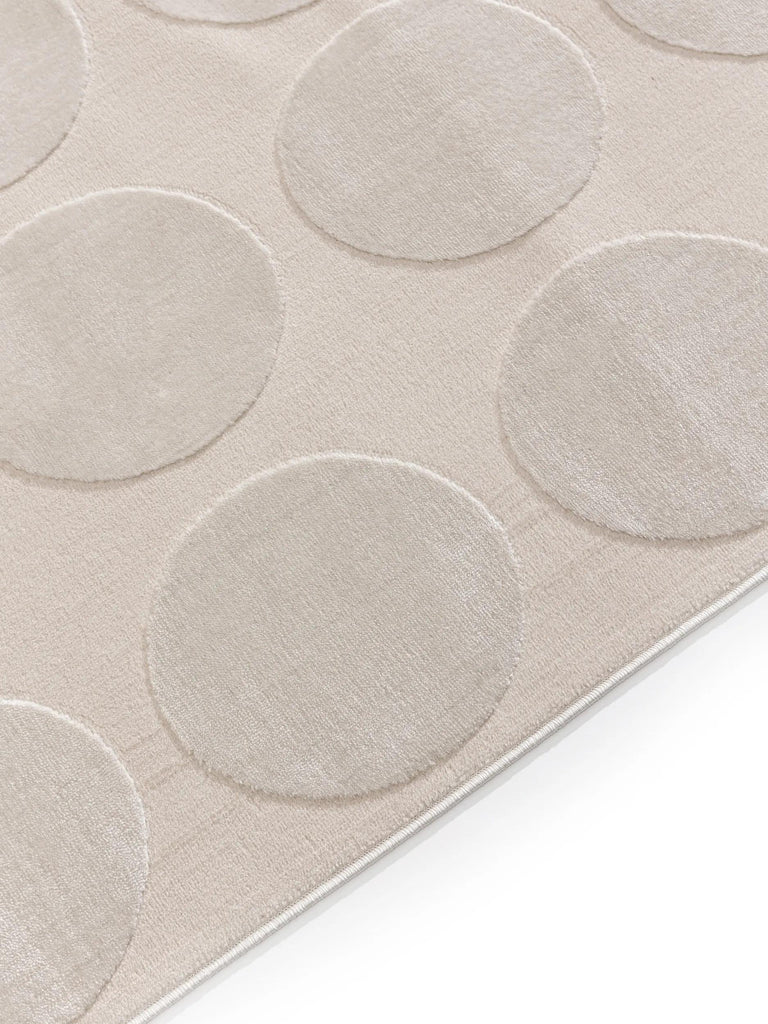 Tapis contemporain motif rond relief blanc 120x170 cm