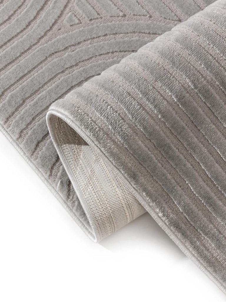 Tapis moderne en relief courbes gris 160x230 cm
