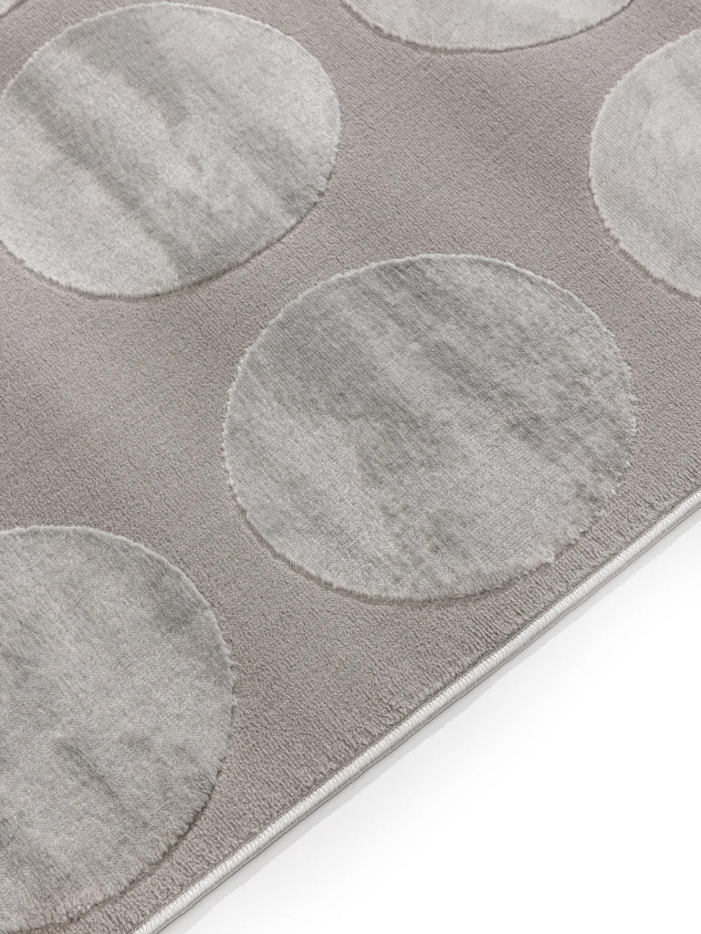 Tapis contemporain motif rond relief gris 240x340 cm