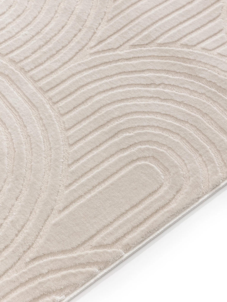 Tapis moderne en relief courbes blanc 160x230 cm