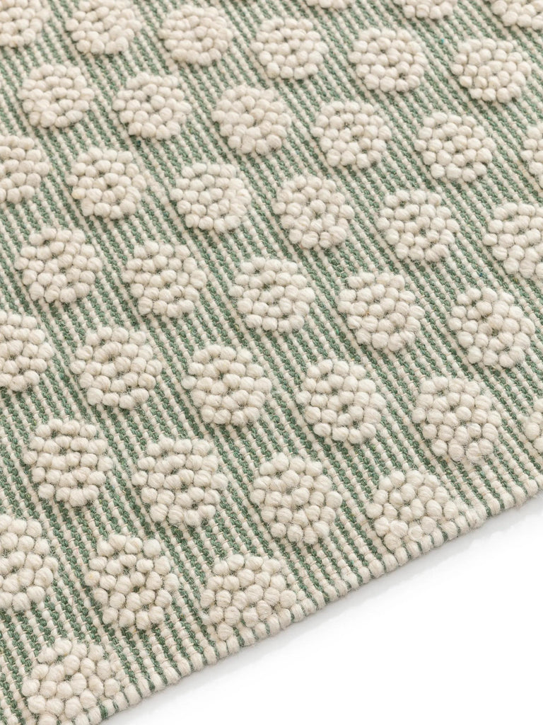 Tapis moderne petits pois enfant vert 90x130 cm