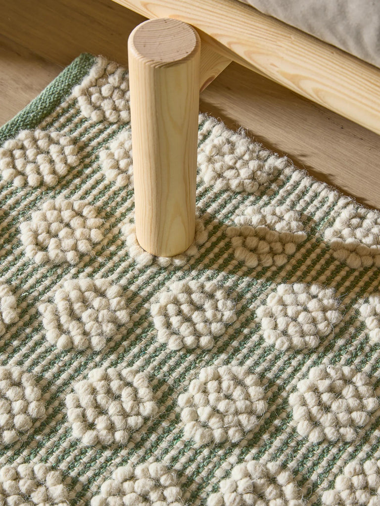 Tapis moderne petits pois enfant vert 90x130 cm