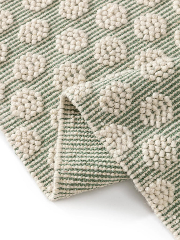 Tapis moderne petits pois enfant vert 90x130 cm