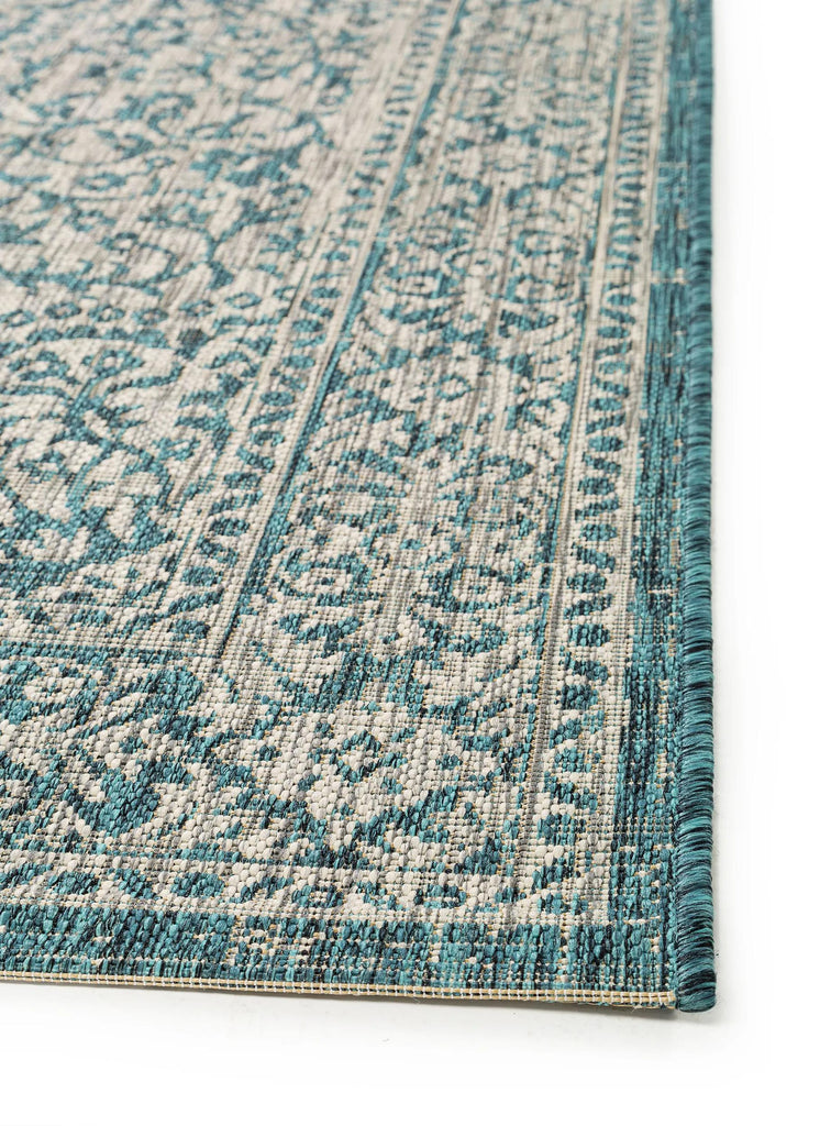 Tapis oriental vintage bleu d'intérieur et d'extérieur 80x150 cm