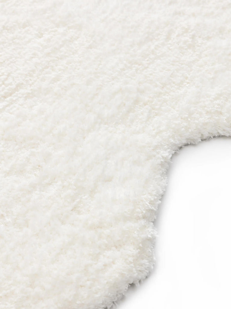 Tapis shaggy forma peau descente de lit blanc 60x170 cm