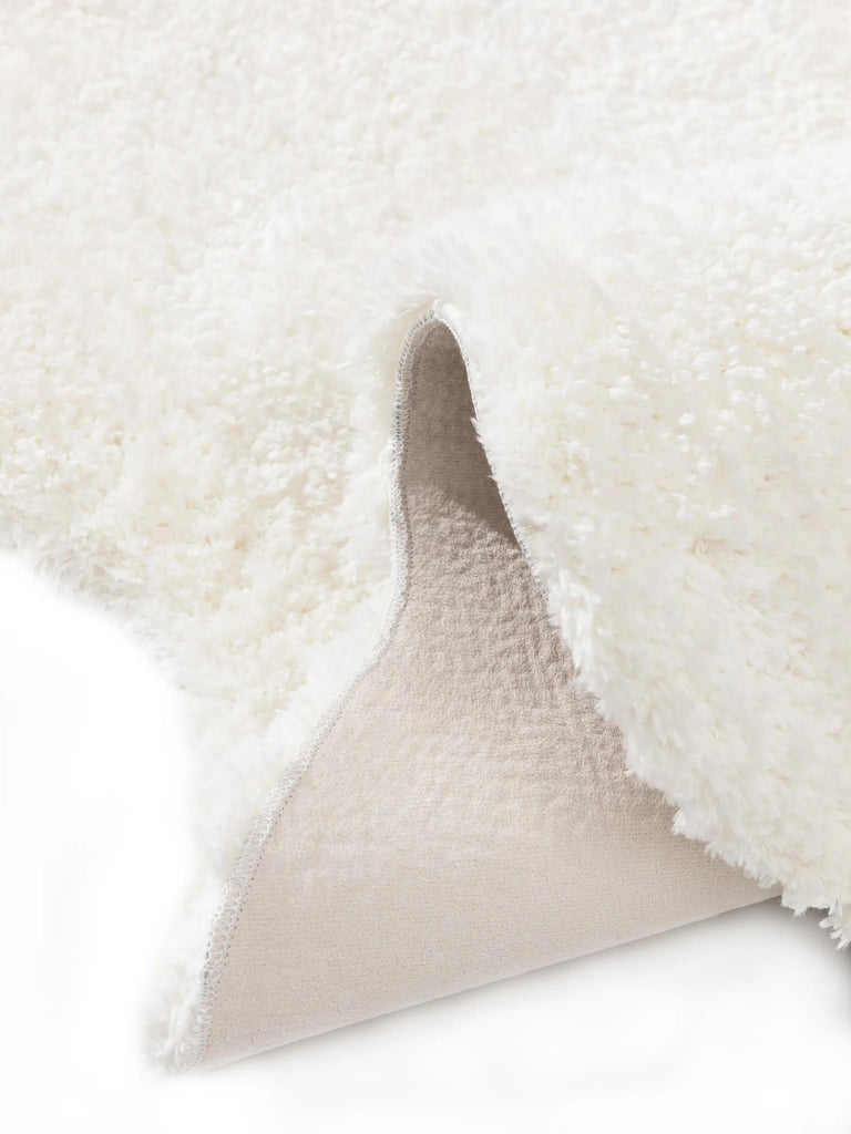 Tapis shaggy forma peau descente de lit blanc 60x170 cm