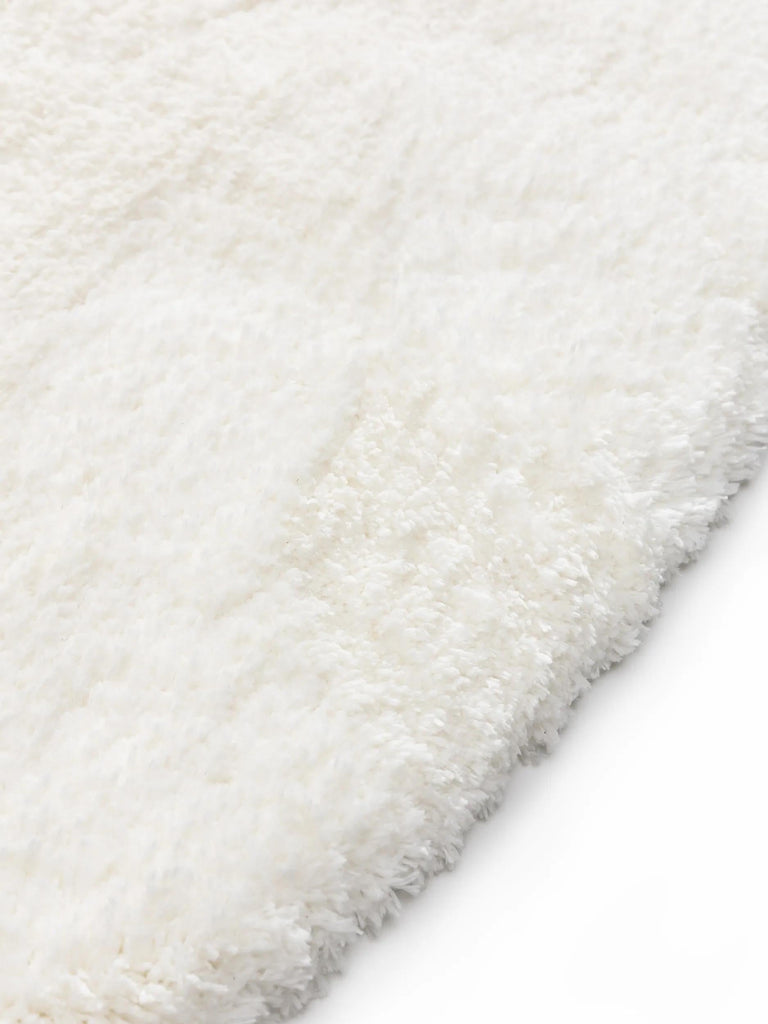 Tapis shaggy épais rond blanc 160 cm de diamètre
