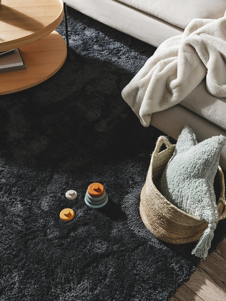 Tapis shaggy épais noir 250x350 cm