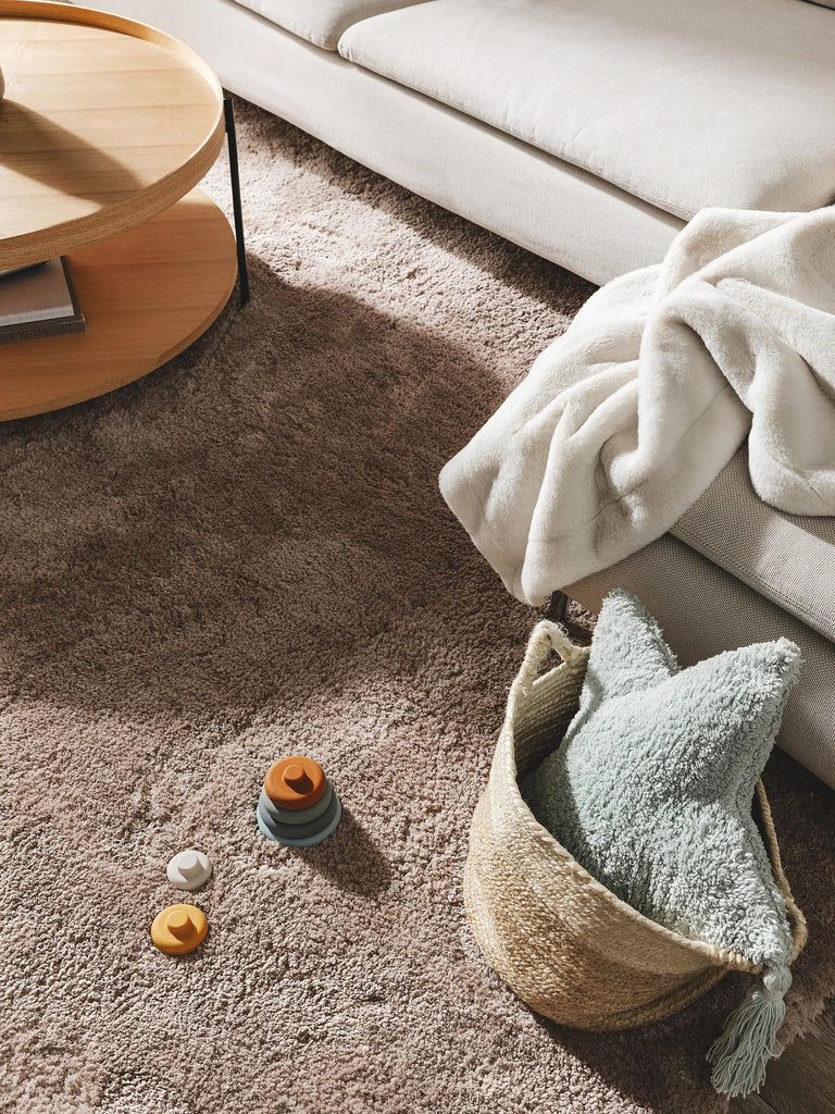 Tapis shaggy épais taupe 120x170 cm