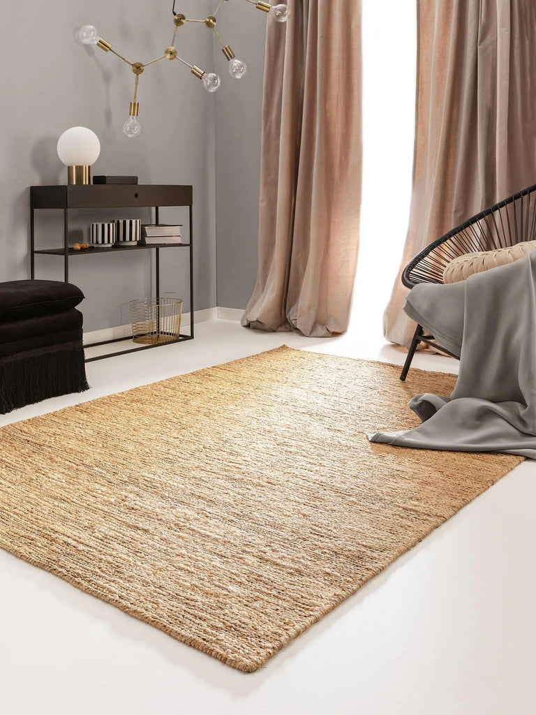 Tapis scandinave chiné marron clair en jute 250x350 cm