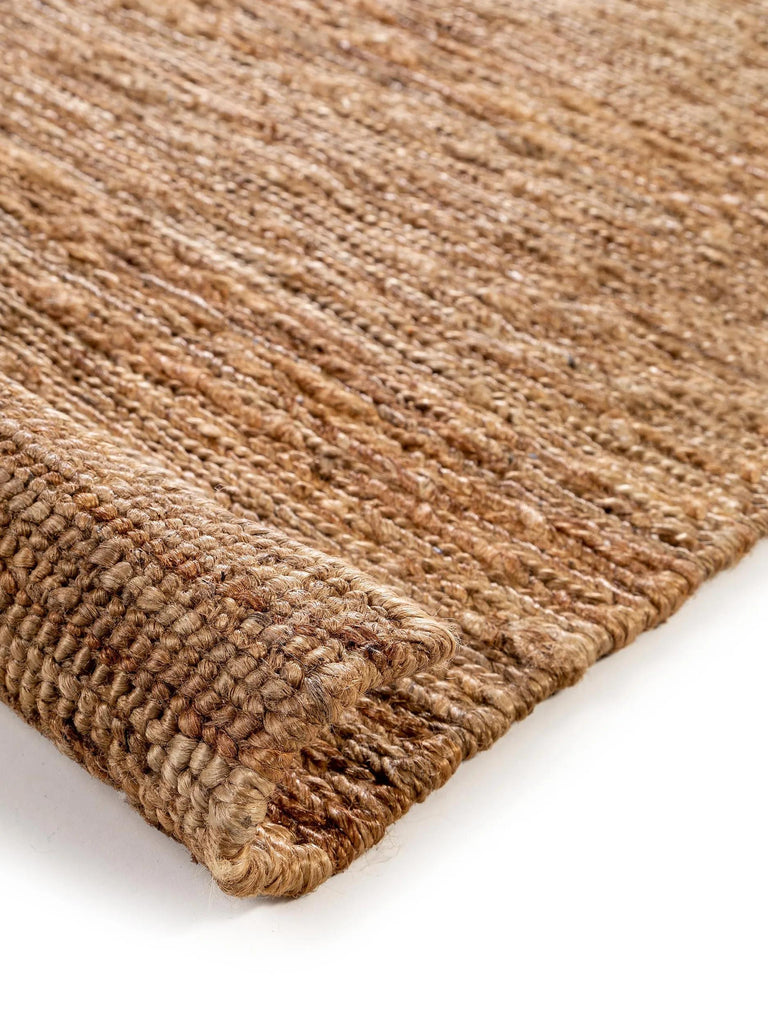 Tapis scandinave chiné de couloir marron clair en jute 70x200 cm