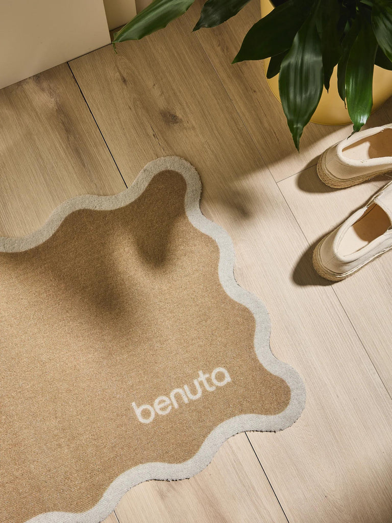 Paillasson moderne vague marron clair 50x80 cm