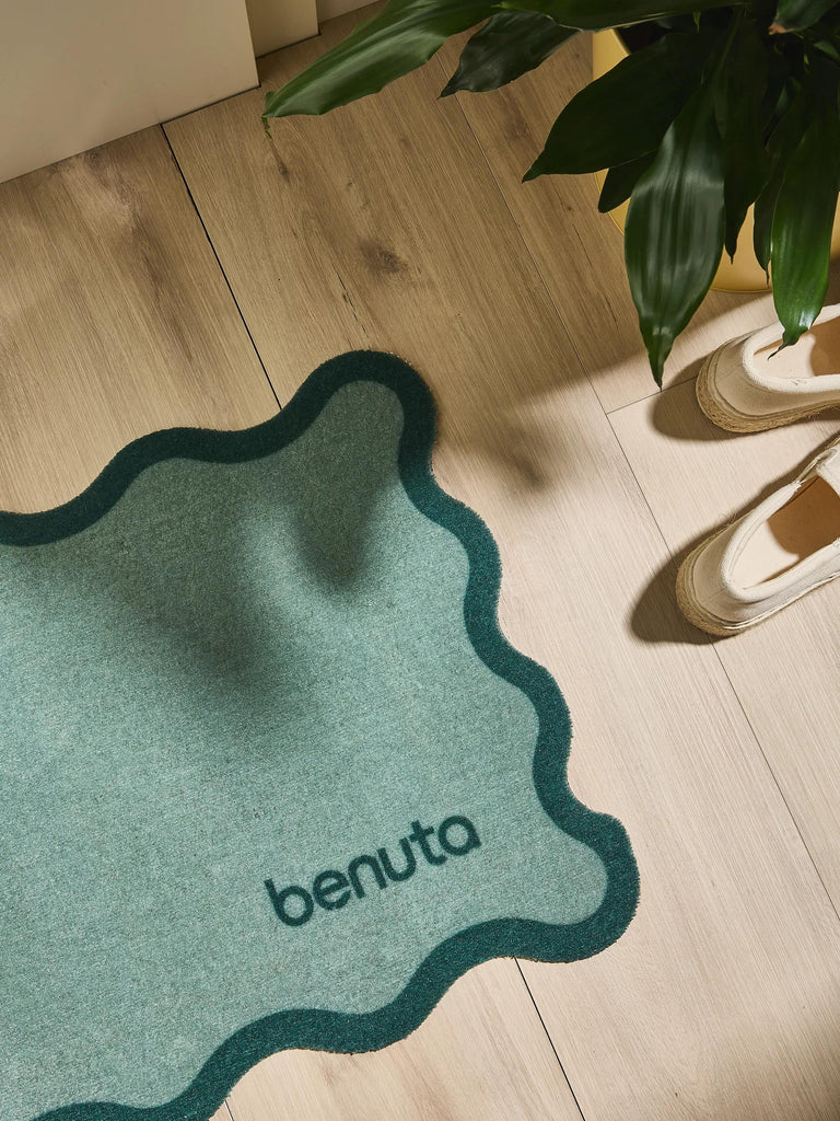 Paillasson moderne vague vert 50x80 cm