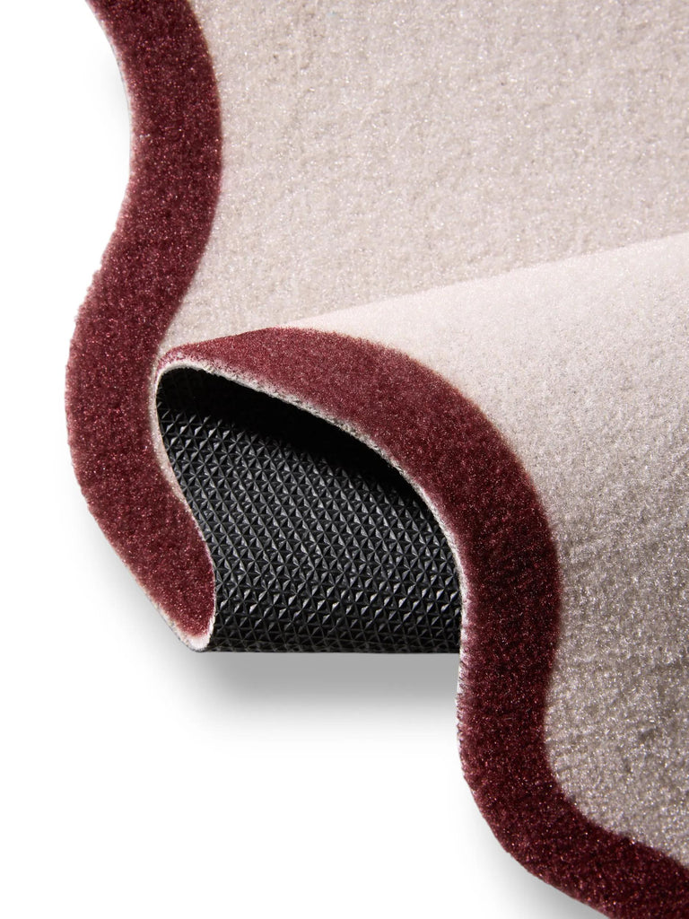 Paillasson moderne vague beige et marron 50x80 cm