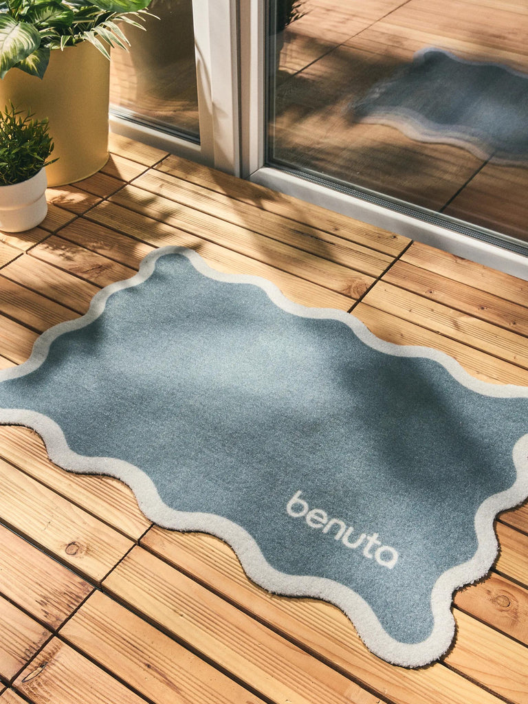 Paillasson moderne vague gris 50x80 cm