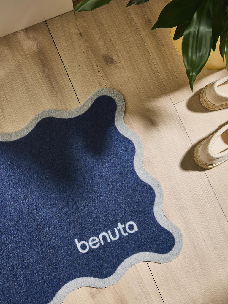 Paillasson moderne vague bleu 50x80 cm