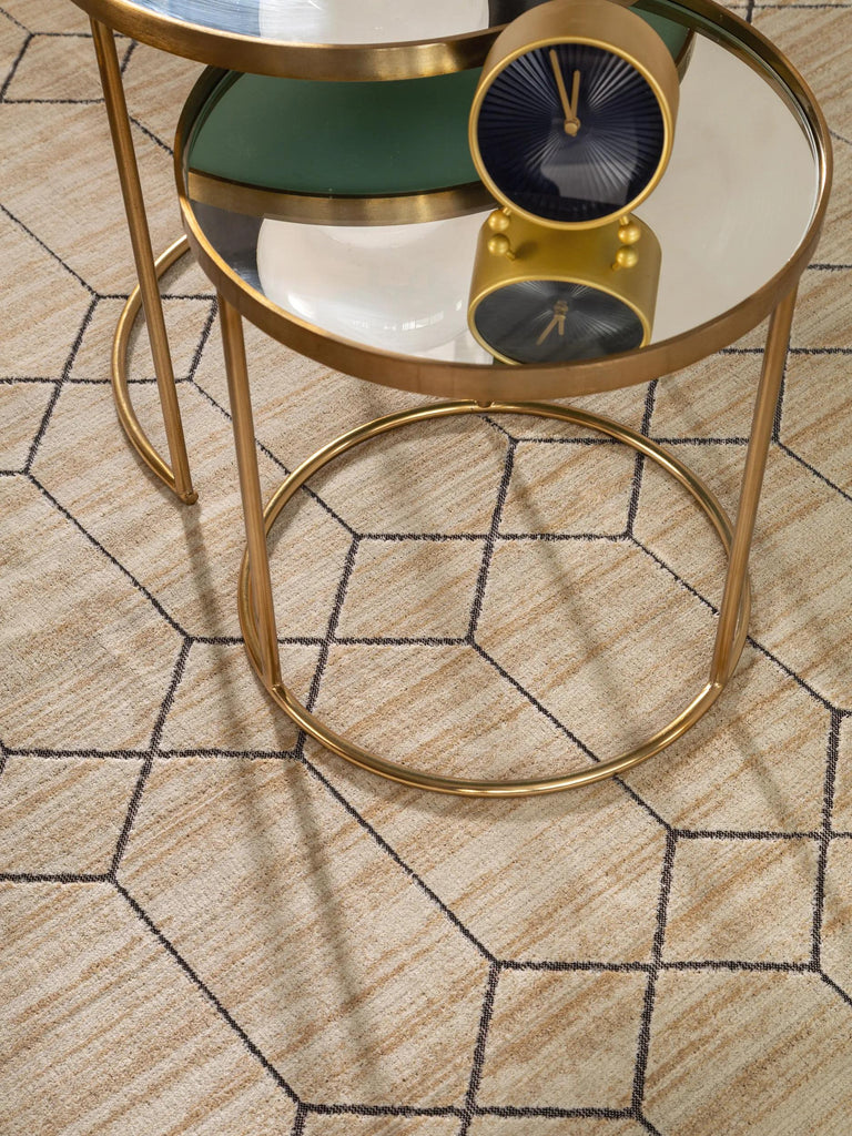 Tapis géométrique motif losange marron 66x110 cm