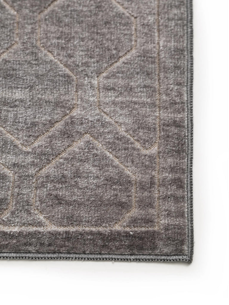 Tapis vintage nid d'abeille gris 66x110 cm