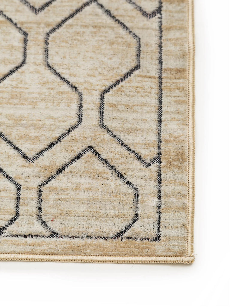 Tapis géométrique nid d'abeille marron 66x110 cm