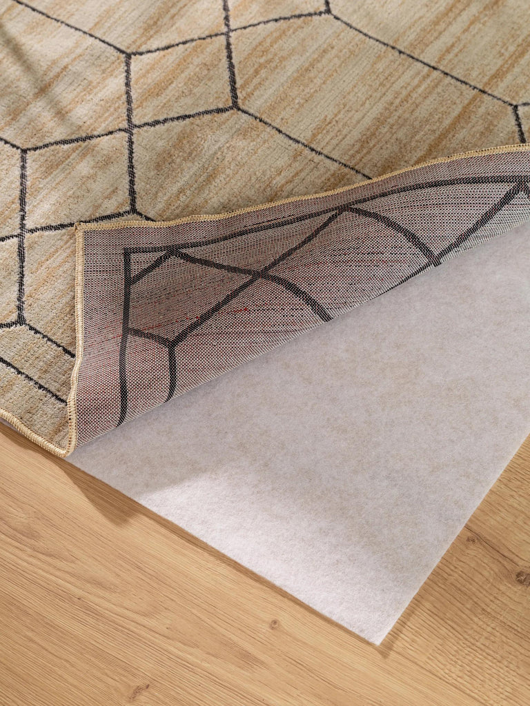 Tapis géométrique motif losange marron 66x110 cm