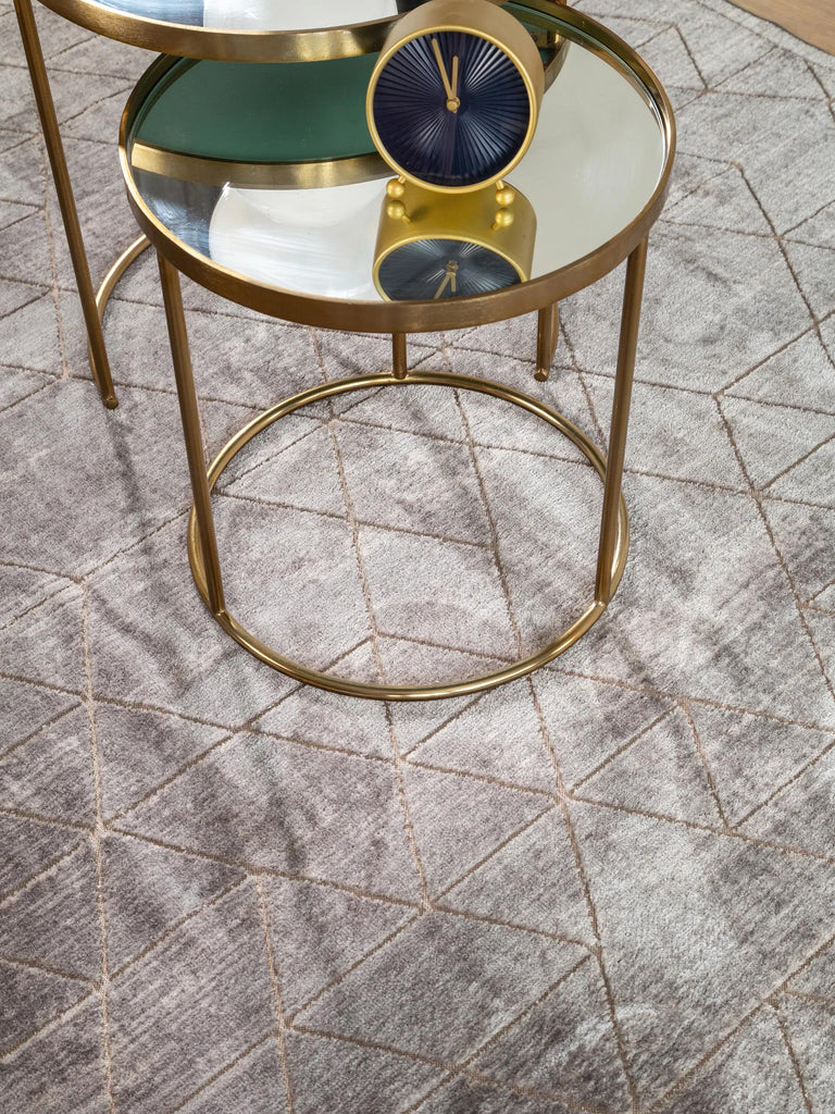 Tapis vintage géométrique gris 66x110 cm