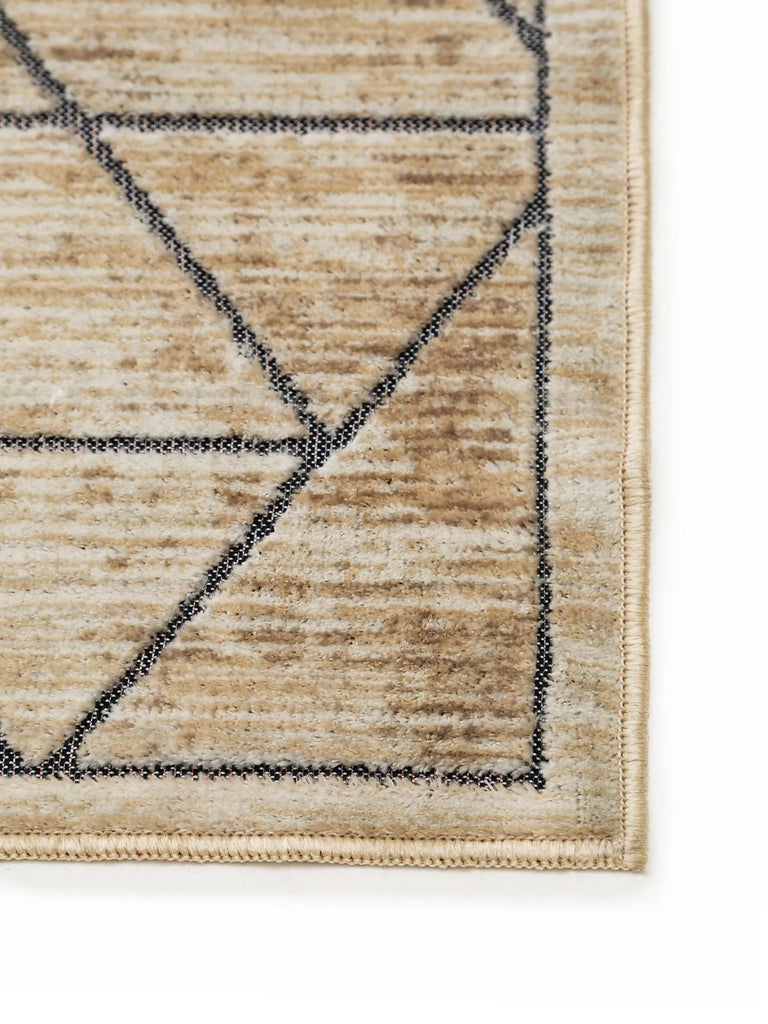 Tapis géométrique crème 100x150 cm