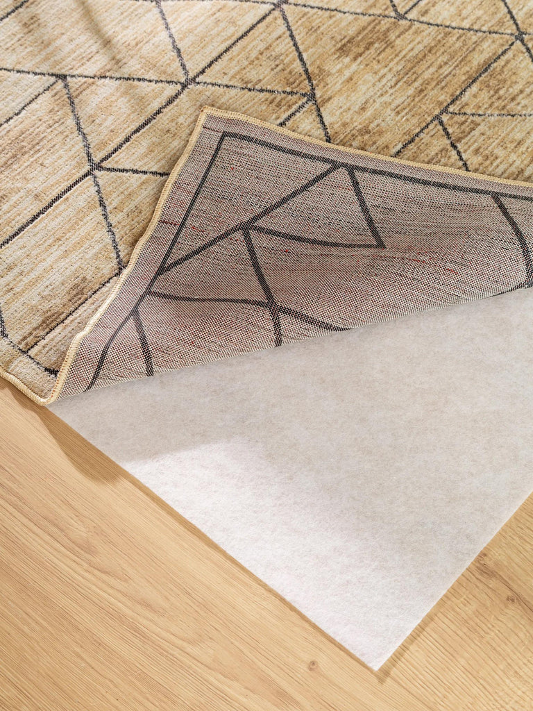 Tapis géométrique crème 140x200 cm