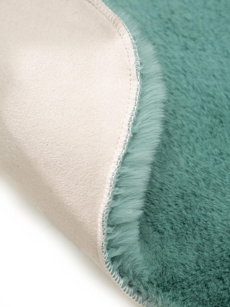Tapis shaggy peau fausse fourrure turquoise 60x90 cm