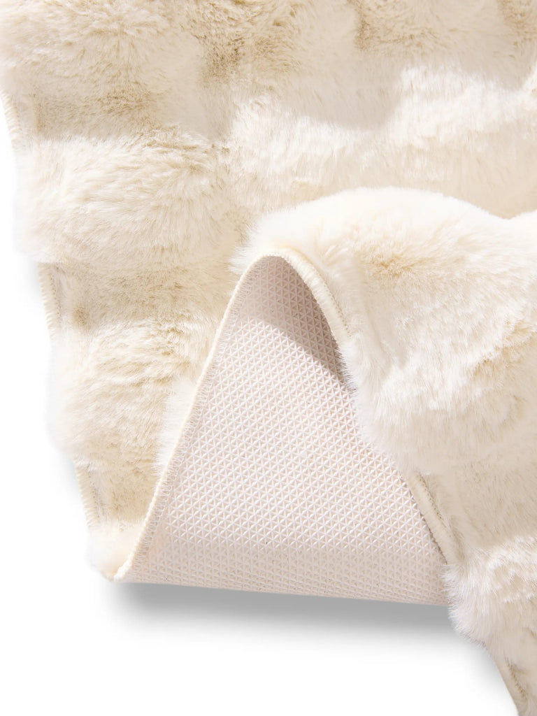 Tapis shaggy texturé boule crème 160x230 cm