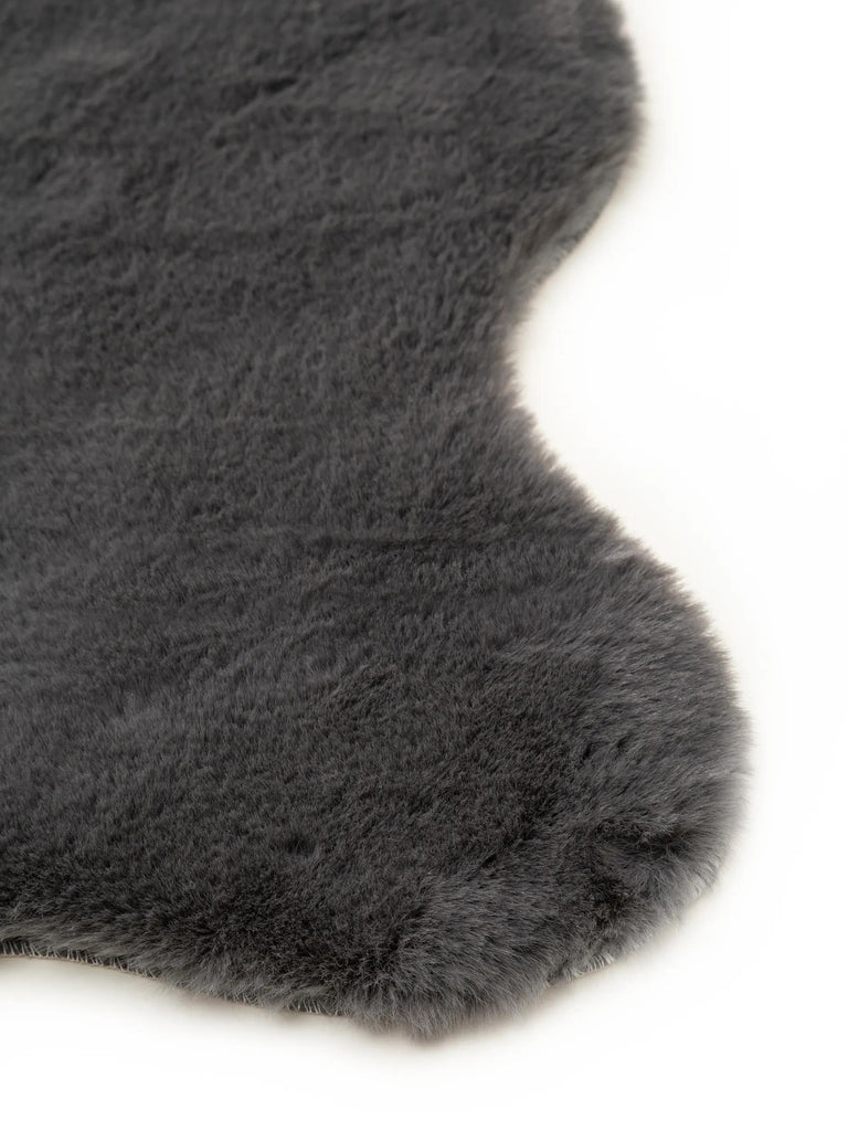 Tapis shaggy peau fausse fourrure noir 60x90 cm