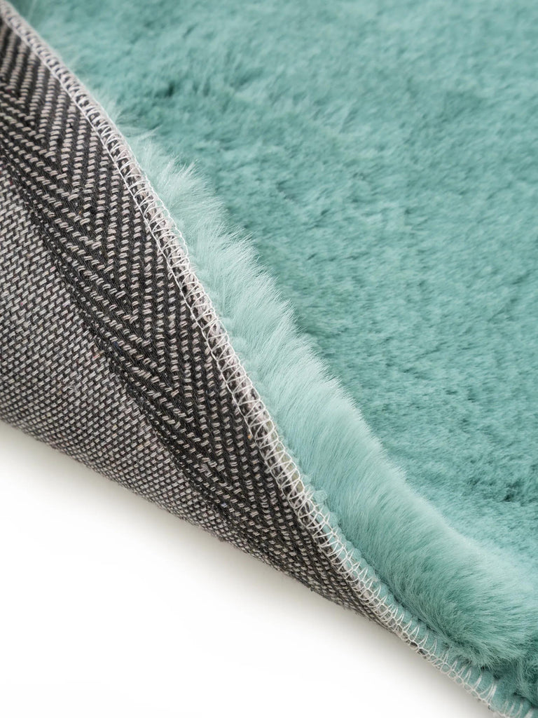 Tapis shaggy forme étoile enfant turquoise 100x100 cm