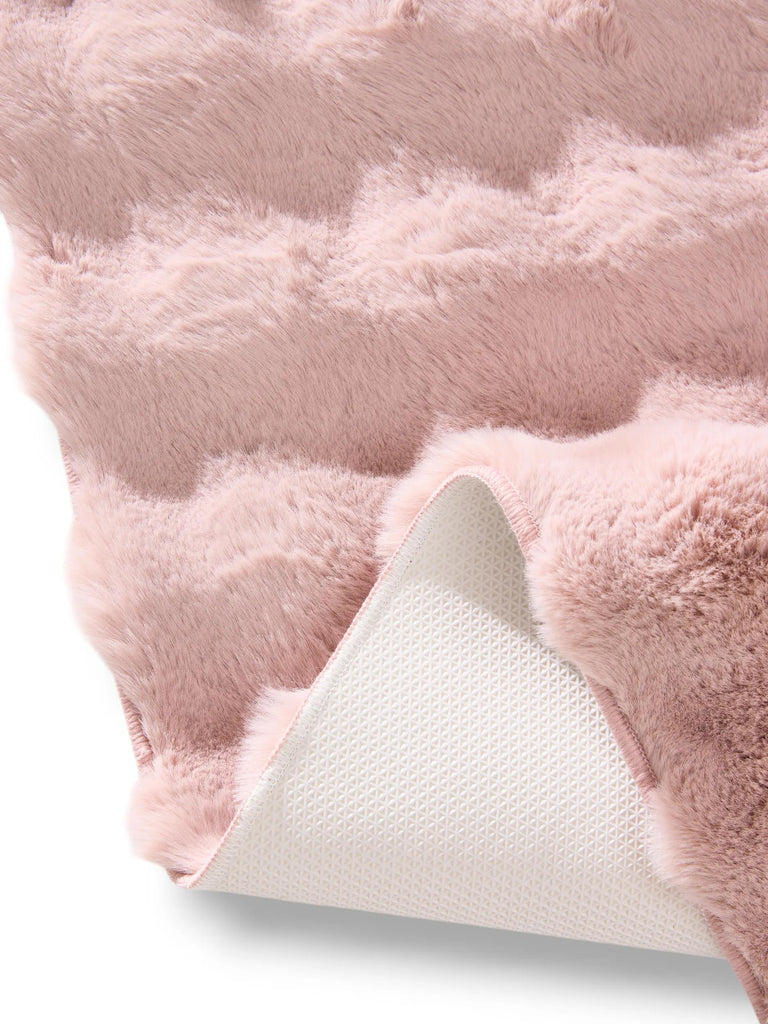Tapis shaggy texturé boule rose 160x230 cm