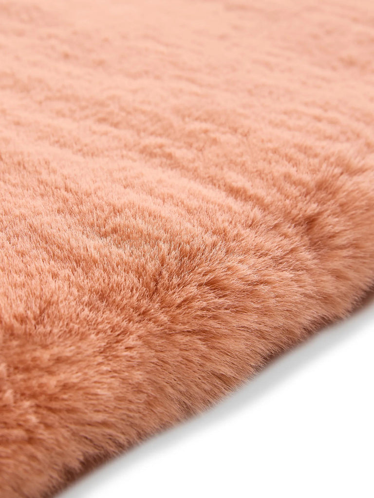 Tapis shaggy fausse fourrure corail 160x230 cm