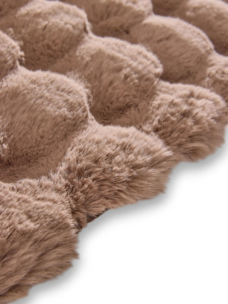Tapis shaggy texturé boule marron 120x170 cm