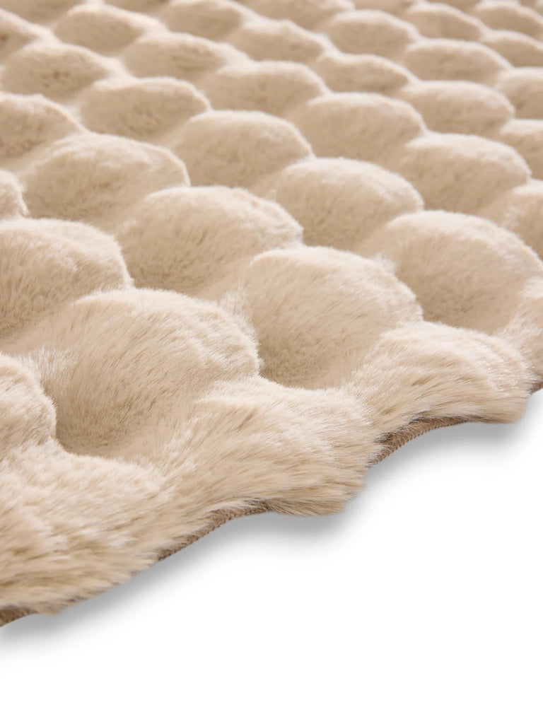 Tapis shaggy texturé boule beige 80x150 cm