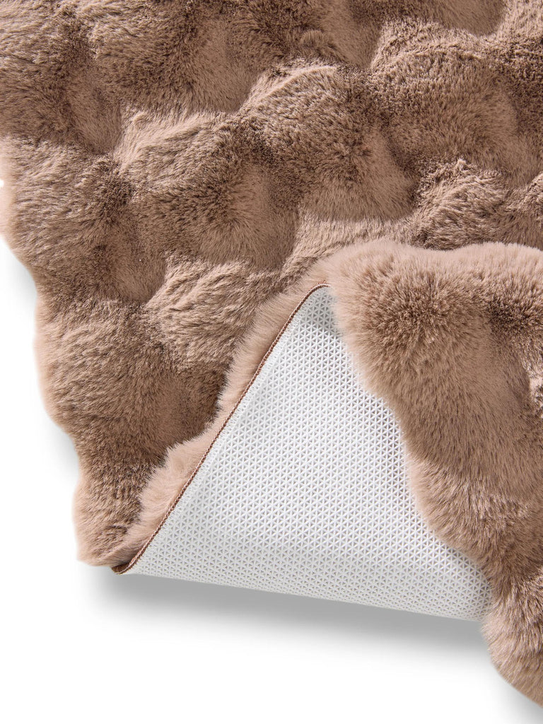 Tapis shaggy texturé boule marron 160x230 cm