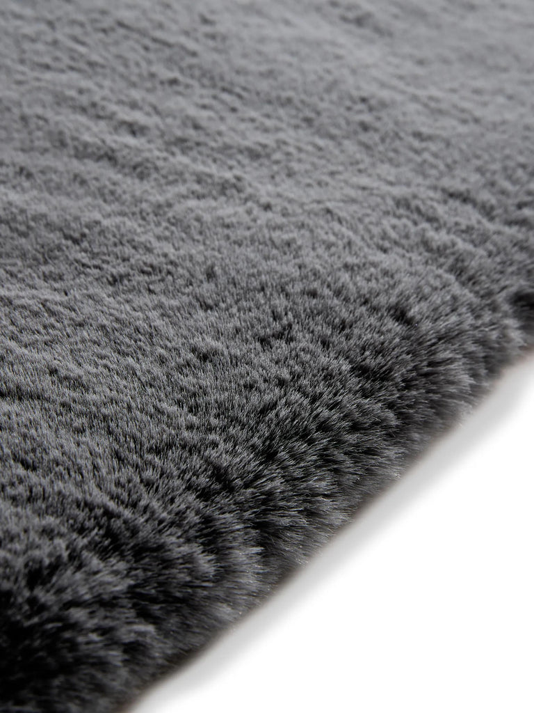 Tapis shaggy fausse fourrure noir 80x150 cm