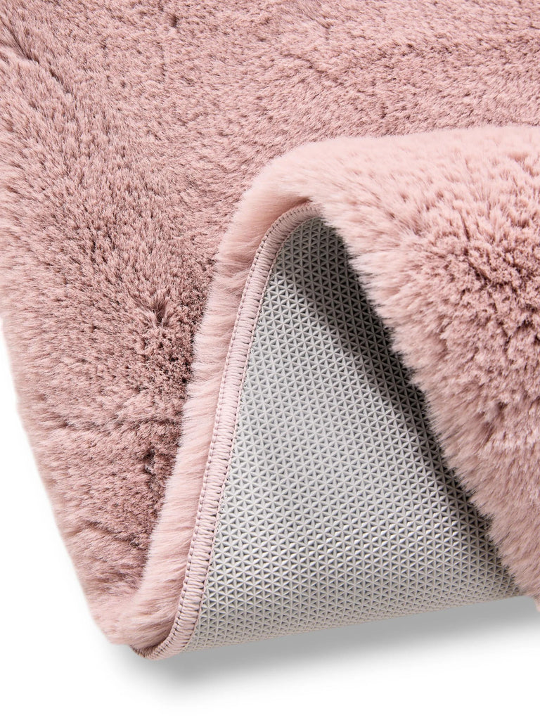 Tapis shaggy fausse fourrure rose 80x150 cm