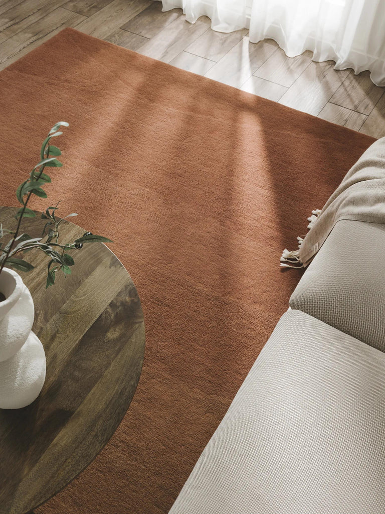 Tapis contemporain motif dunes marron en laine 120x170 cm