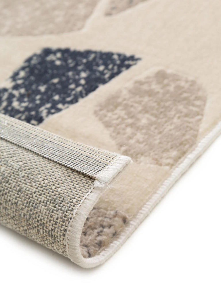 Tapis géométrique motif pierre gris bleu et jaune 160x230 cm