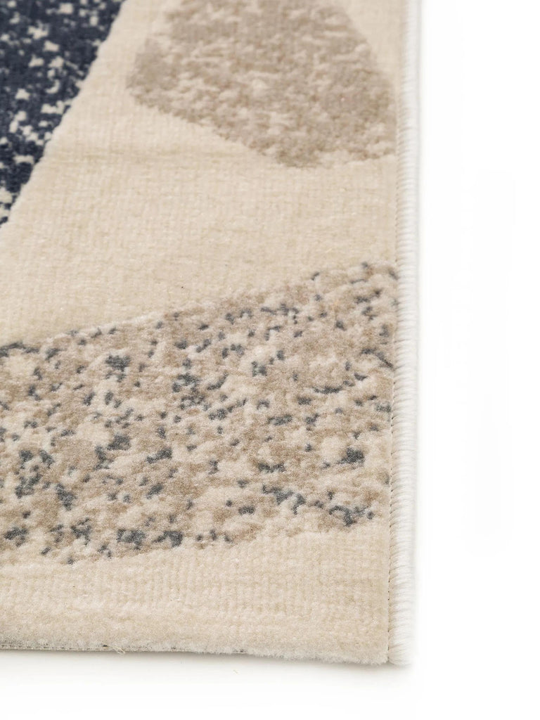 Tapis géométrique motif pierre gris bleu et jaune 160x230 cm