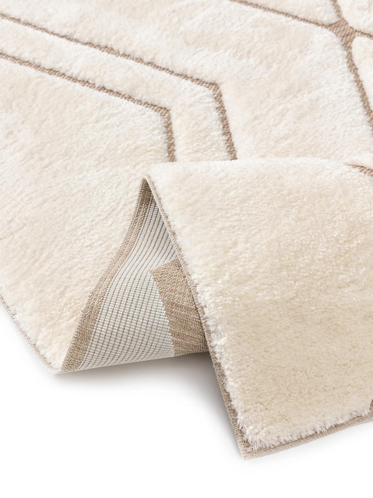 Tapis contemporain texturé motif berbère crème et beige 140x200 cm